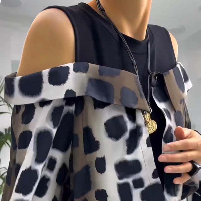 💐2025 Αποκλειστικό στράπλες φόρεμα με λεοπάρ στάμπα【S-4XL】-GR