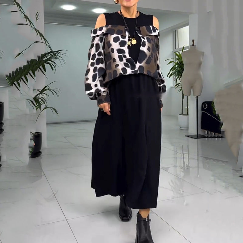 💐2025 Αποκλειστικό στράπλες φόρεμα με λεοπάρ στάμπα【S-4XL】-GR