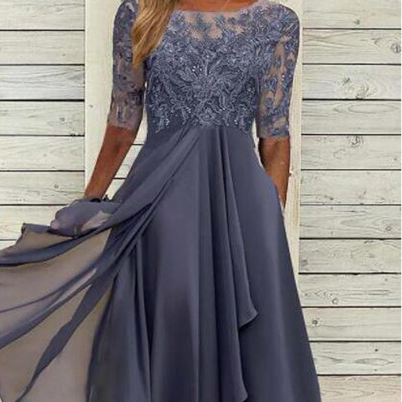 💖 Ribotas leidimas 💖 Elegantiška siuvinėta kokteilinė suknelė-LT