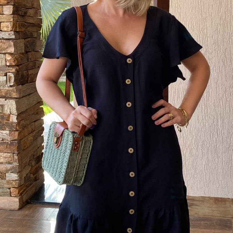 🥰 Φαρδύ φόρεμα με κουμπιά-GR