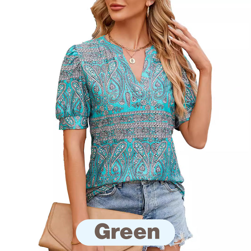 【M-2XL】🌸Γυναικείο Καλοκαιρινό τοπ με λαιμόκοψη-GR