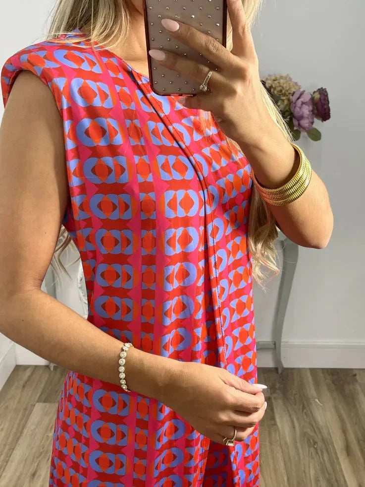 💐 Άνετο γυναικείο κοστούμι με αφηρημένο τυπωμένο σχέδιο-GR