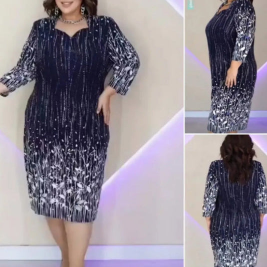 【S-4XL】🌿 Elegantiška moteriška suknelė ilgomis rankovėmis-LT