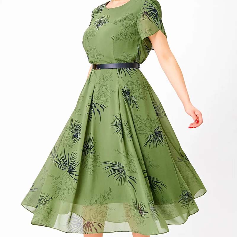 🔥 A formos suknelė su diržu | Gėlių ir vasariško stiliaus suknelė-LT