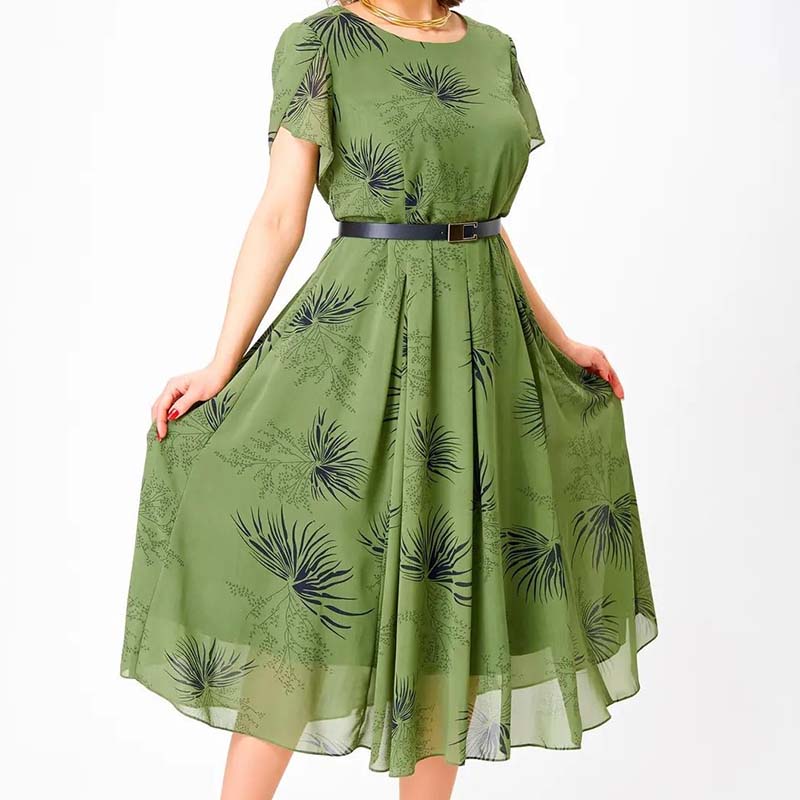 🔥 A formos suknelė su diržu | Gėlių ir vasariško stiliaus suknelė-LT