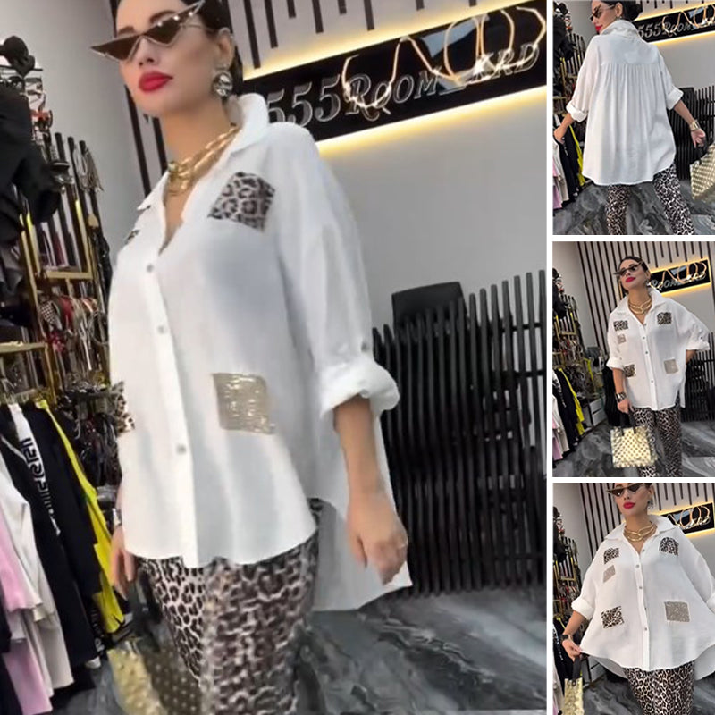 👗 Σετ με λεοπάρ print | 2 τεμάχια casual | Ελαστικό βαμβάκι-GR