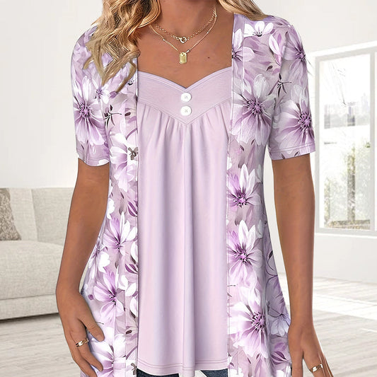 👚Ženski top iz patchworka z nepravilnimi cvetovi✨-SI