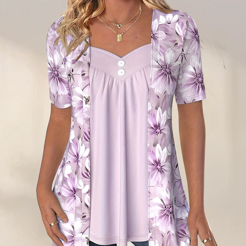 👚Ženski top iz patchworka z nepravilnimi cvetovi✨-SI
