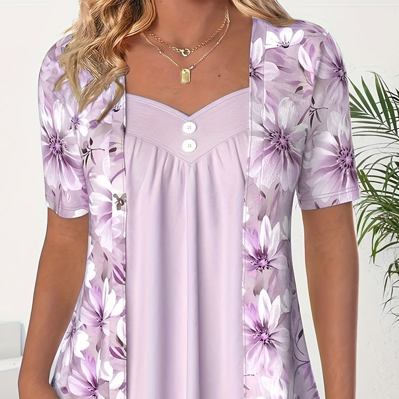 👚Ženski top iz patchworka z nepravilnimi cvetovi✨-SI