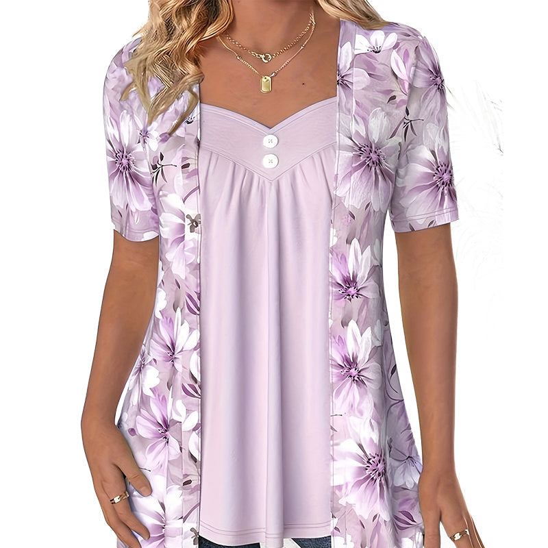 👚Ženski top iz patchworka z nepravilnimi cvetovi✨-SI