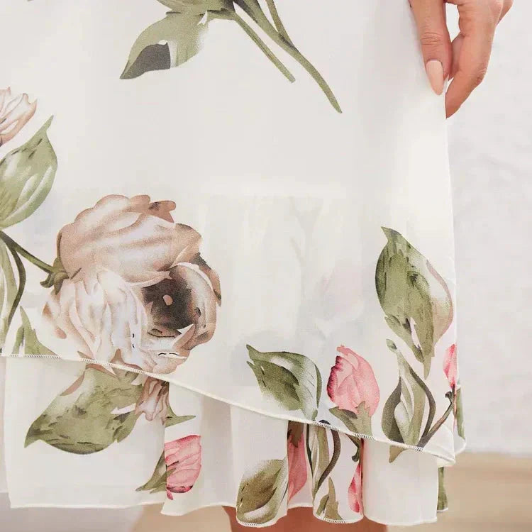 Φόρεμα από σιφόν με λαμπερά πέταλα και έκπτωση 50%👗-GR