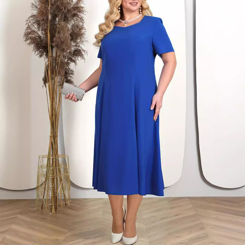 ✨Γυναικείο μονόχρωμο φόρεμα με κεντημένο σακάκι από δαντέλα-GR