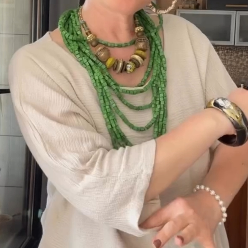 【S-5XL】👗Σετ μακριάς μονόχρωμης φούστας-GR