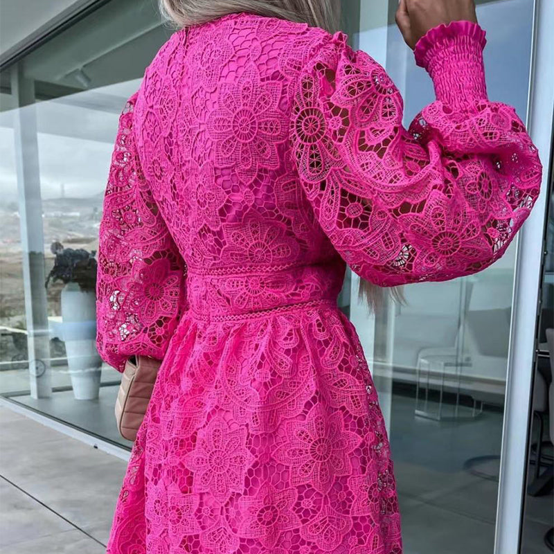 💕Karštas vasaros išpardavimas 🌷 Tuščiavidurės nėriniuotos suknelės-LT