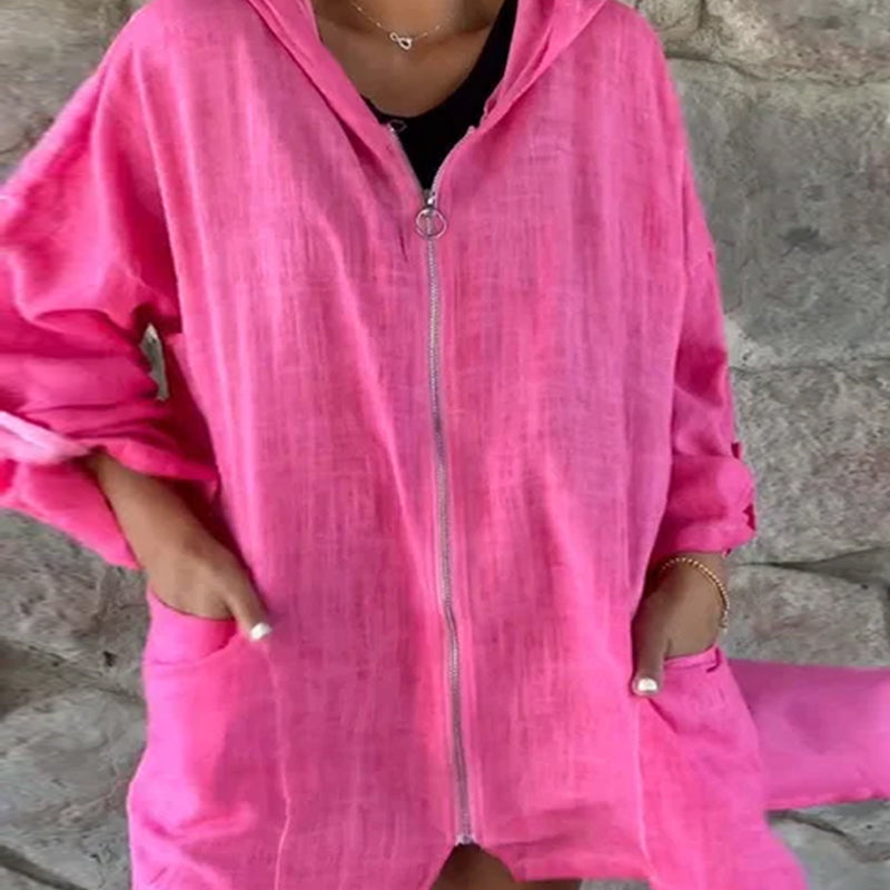 🧥 Lengva moteriška striukė su gobtuvu-LT