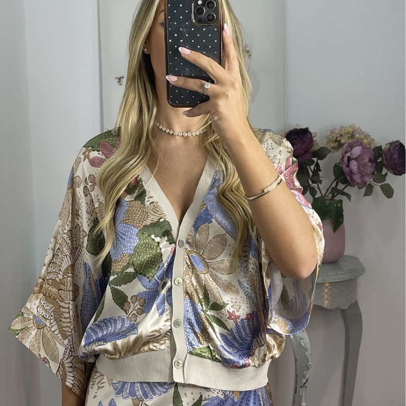 🏆🌸Dviejų dalių moteriškas komplektas: palaidinė V formos iškirpte ir ilgas sijonas-LT