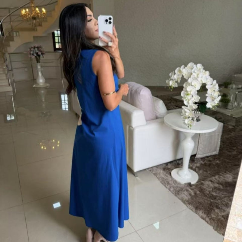 👗 Ženska obleka brez rokavov s cvetličnim potiskom 🌸-SI