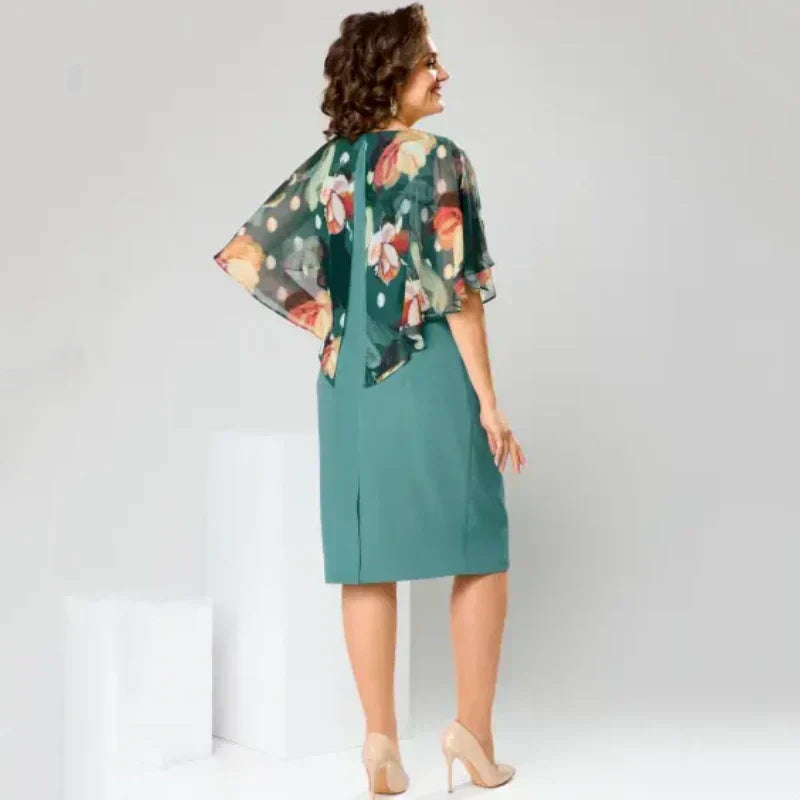 🌸 Κομψά γυναικεία φορέματα με στρογγυλή λαιμόκοψη και λουλούδια-GR