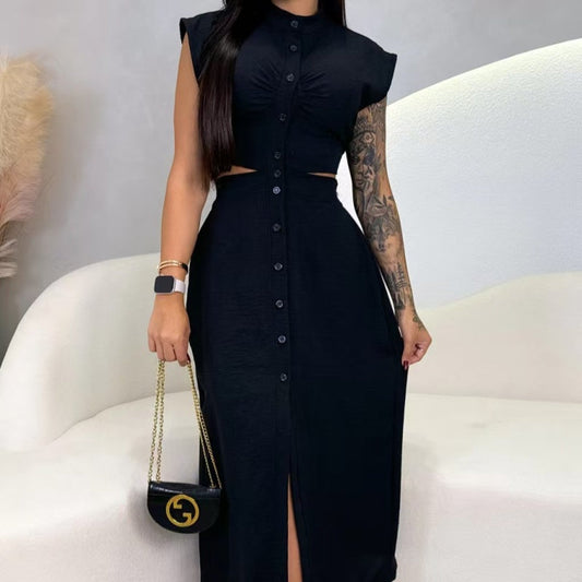 【S-2XL】👗Elegantiška moteriška suknelė su perlenktais kraštais-LT