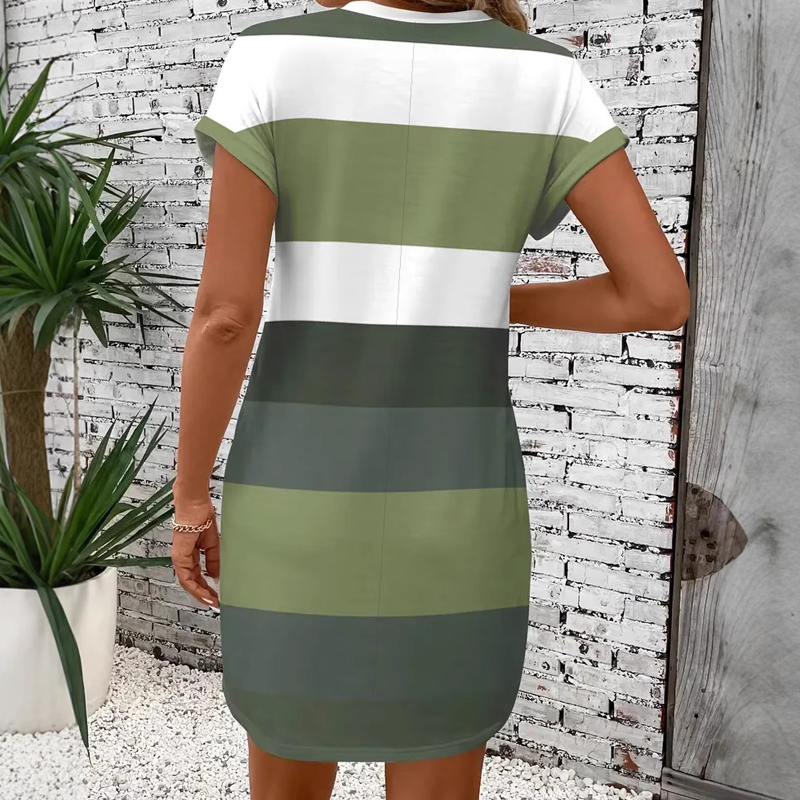 👗Ležerna ženska obleka z okroglim izrezom-SI