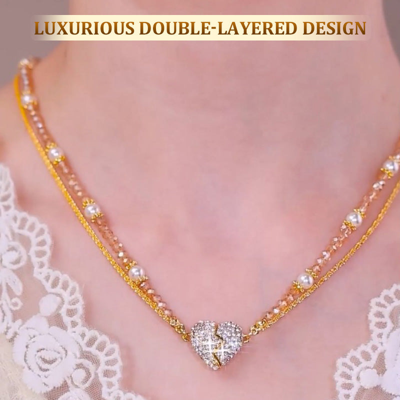 ⏳Ειδική προσφορά περιορισμένης διάρκειας⏰Συνδυαστικά κολιέ με μενταγιόν σε σχήμα καρδιάς και μαγνήτη💖-GR