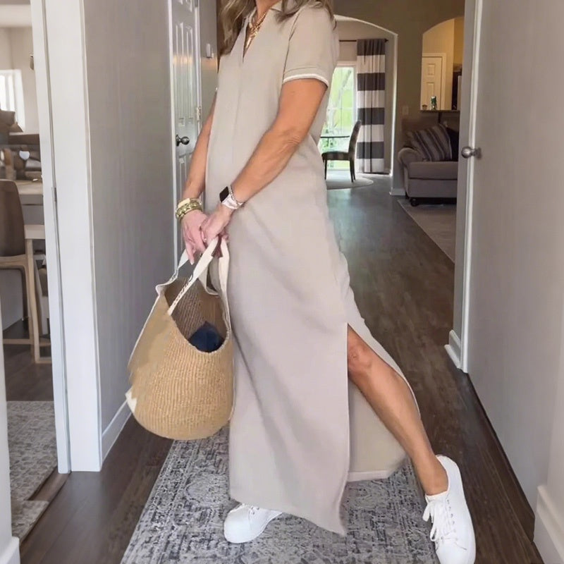 Γυναικεία μάξι φούστα με πλαϊνά σκισίματα-GR