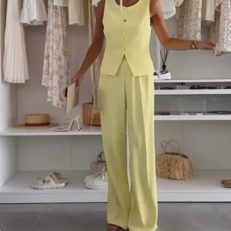 Ženski top brez rokavov in dolge hlače-SI