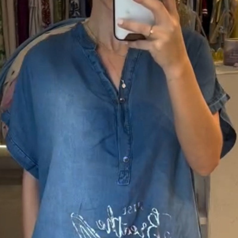 💖Lahka, ležerna obleka z V-izrezom-SI