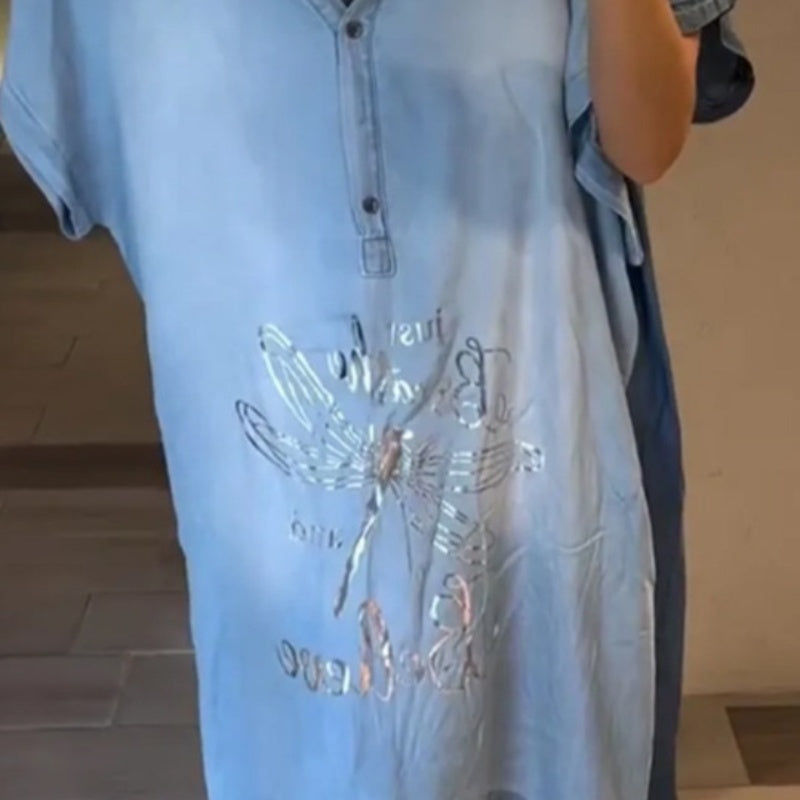 💖Lahka, ležerna obleka z V-izrezom-SI