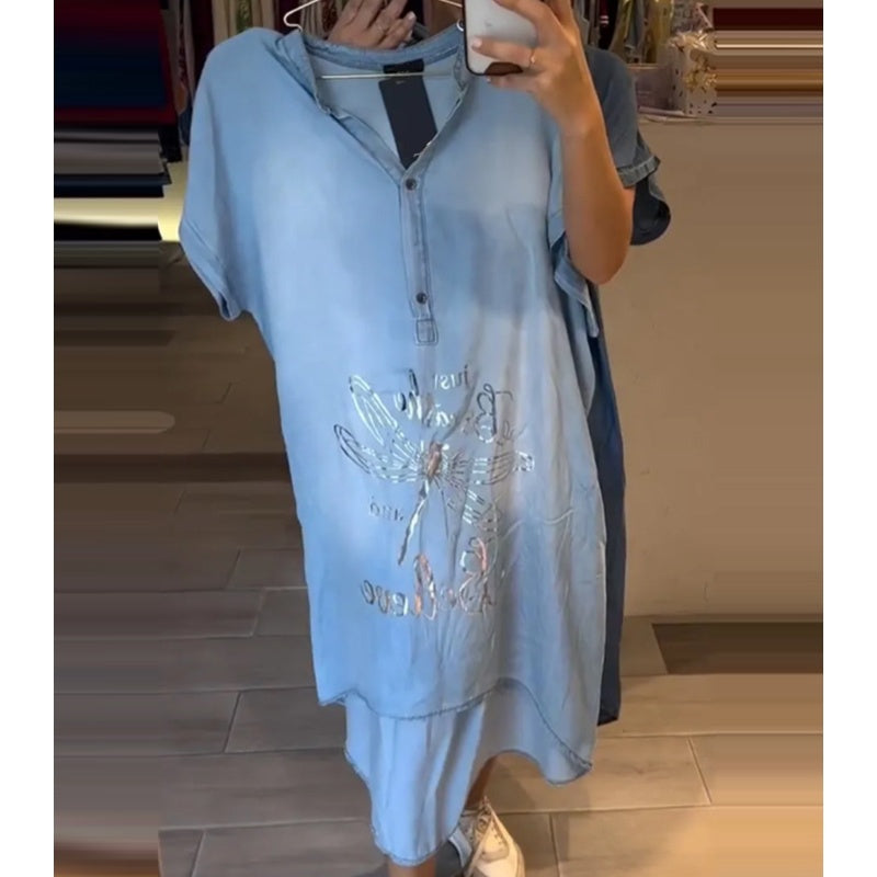 💖Lahka, ležerna obleka z V-izrezom-SI