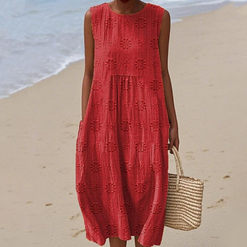 Ženska ležerna obleka brez rokavov-SI