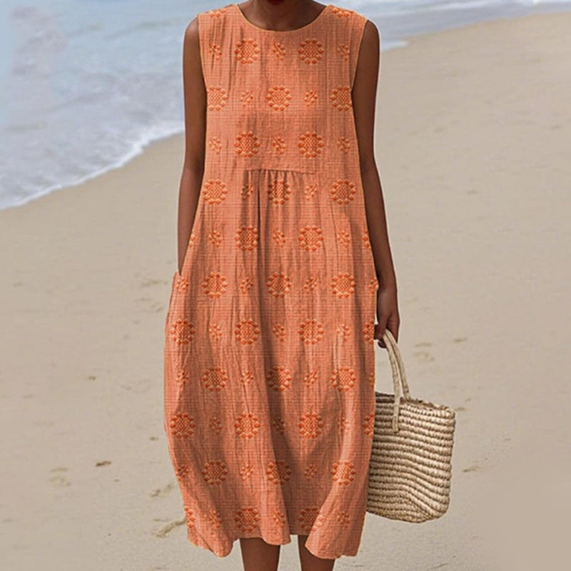 Γυναικείο casual αμάνικο φόρεμα-GR