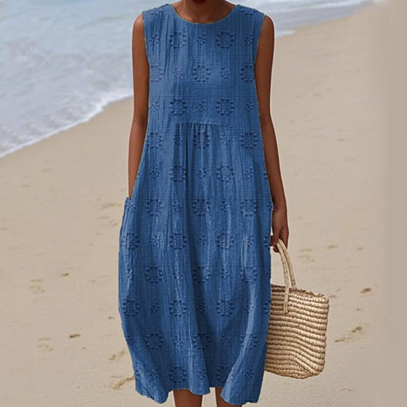 Γυναικείο casual αμάνικο φόρεμα-GR