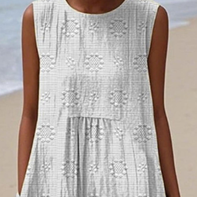 Ženska ležerna obleka brez rokavov-SI