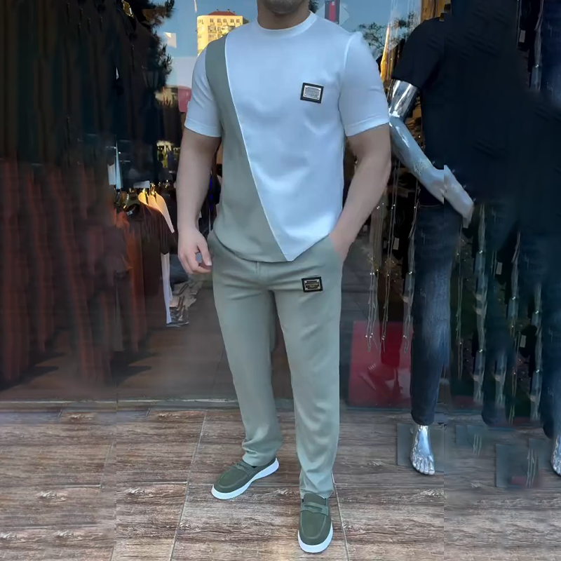 🔥 Τάσεις αυτού του καλοκαιριού! 💁‍♀️ Ανδρικό σετ από μπλούζα και παντελόνι για την καθημερινότητα-GR