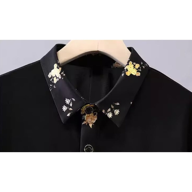 Ανδρικό κοντομάνικο πουκάμισο με στάμπα-GR