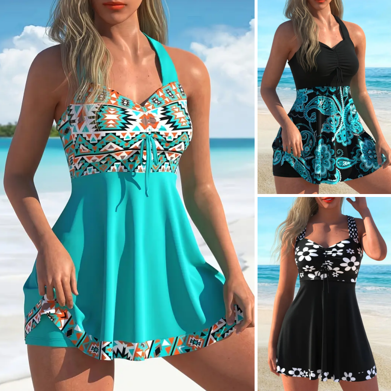 ✨👙Γυναικείο ολόσωμο μαγιό στράπλες με ενσωματωμένο σορτς-GR