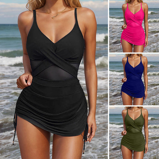 Σέξι, μονόχρωμο μαγιό από mesh-GR