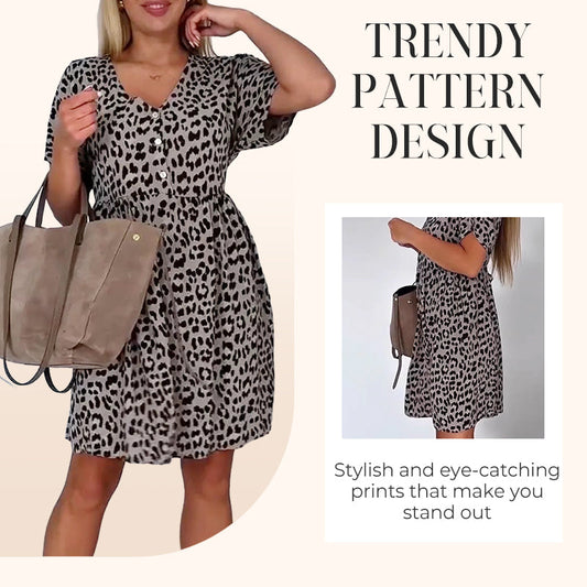 【S-3XL】🌸Obleka s kratkimi rokavi in cvetličnim vzorcem-SI