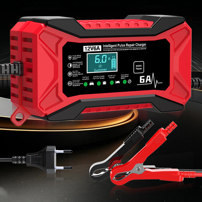 🔥 Έξυπνος φορτιστής μπαταρίας για αυτοκίνητο και μοτοσικλέτα - 220V - Πρίζα EU 🚗⚡-GR