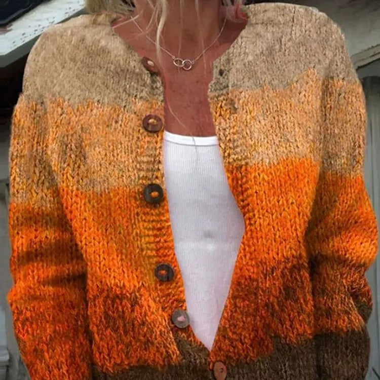 Γυναικεία παλτό με τύπωμα, κλείσιμο με κουμπιά, ανοιχτό μπροστά-GR