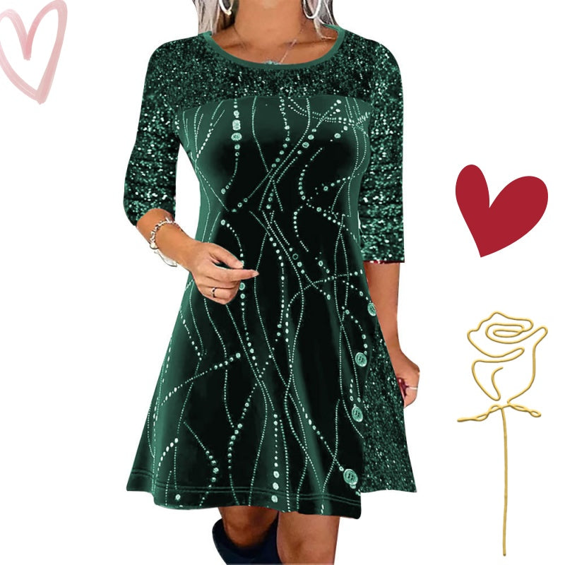 ✨Κομψό φόρεμα σε γραμμή Α με παγιέτες-GR