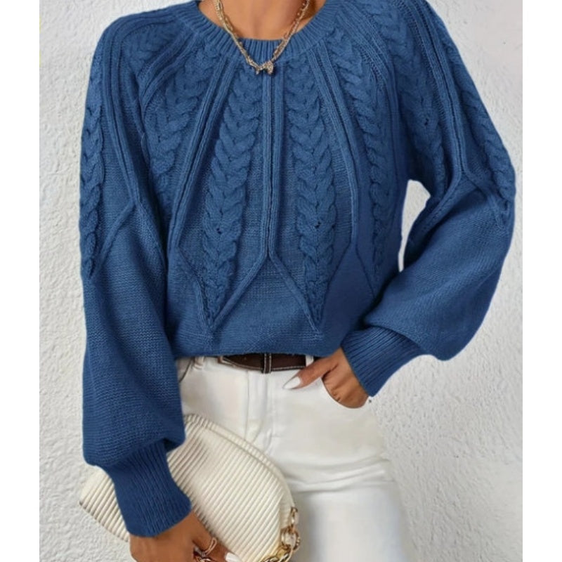 【S-2XL】✨Γυναικεία Μπλούζα με Πλεκτό Μακρυμάνικο και Casual Χρώμα-GR