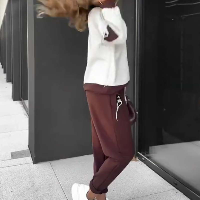 🍂 Σετ με μακριά μανίκια και φόρμα σε χρωματικό συνδυασμό-GR