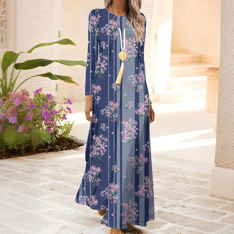 Γυναικείο φόρεμα με μακριά μανίκια και 3D εκτύπωση-GR