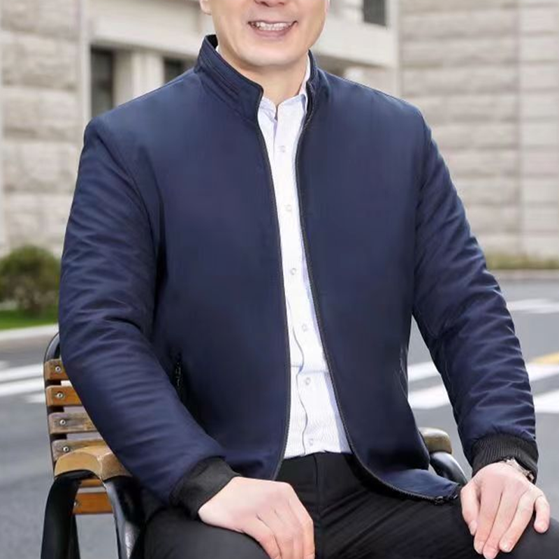 Μονόχρωμο ανδρικό ζεστό μπουφάν με φερμουάρ -💪Αντιρυτιδικό, αντιανεμικό, βρόχο και χιόνι!-GR