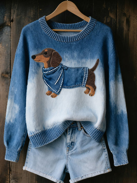 Γυναικείο Vintage Art Animal Print Cozy Knitted Πουλόβερ-GR