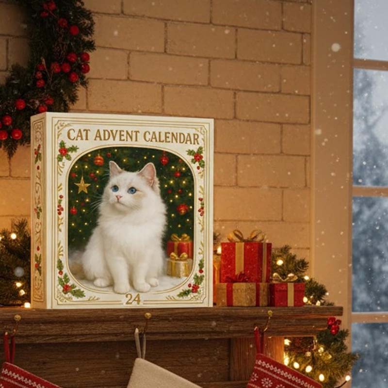 【🎁Božična ponudba🎄】Adventni koledar za ljubitelje mačk za leto 2026-SI