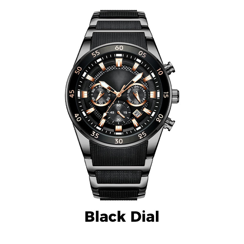 🎁 Ανδρικό αδιάβροχο πολυλειτουργικό ρολόι quartz⌚-GR