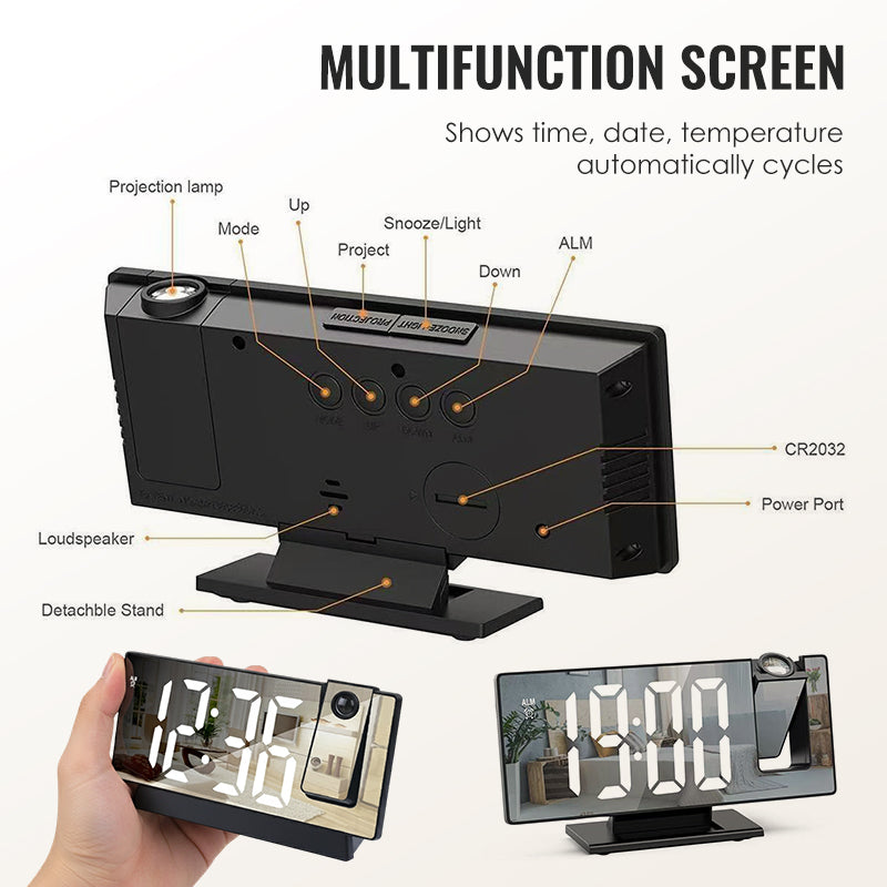 🔥Ξυπνητήρι με οθόνη LED με καθρέφτη-GR